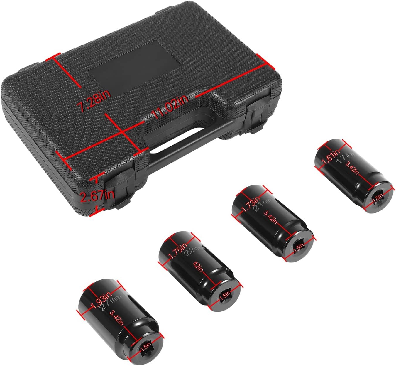 Upgraded Harmonic Balancer Socket Tool Kit, 17mm 21mm 22mm 27mm for Honda