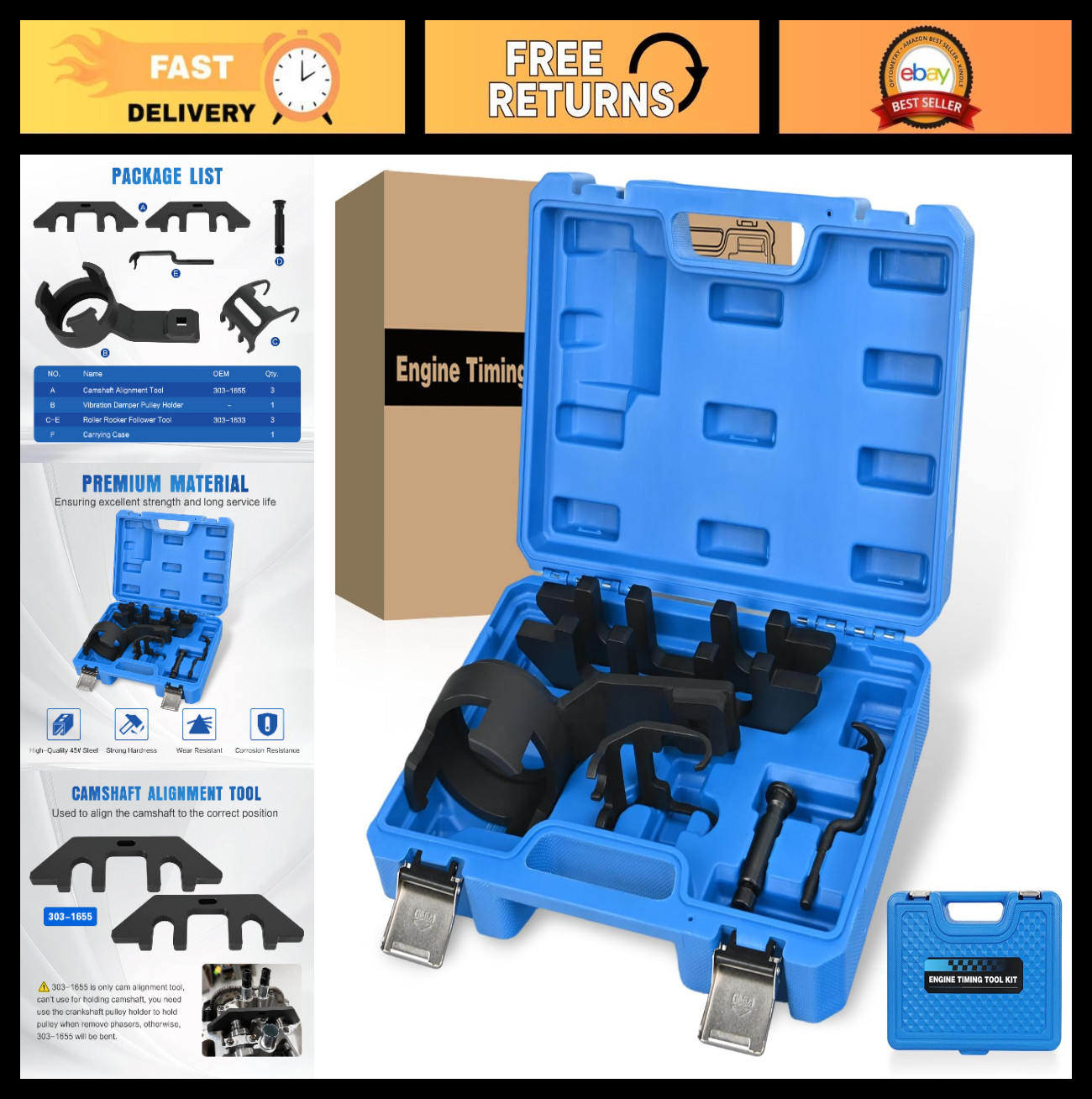 Camshaft Alignment Timing Tool Kit for Ford F-150 Lincoln 3.5L V6 Ecoboost, Vibr