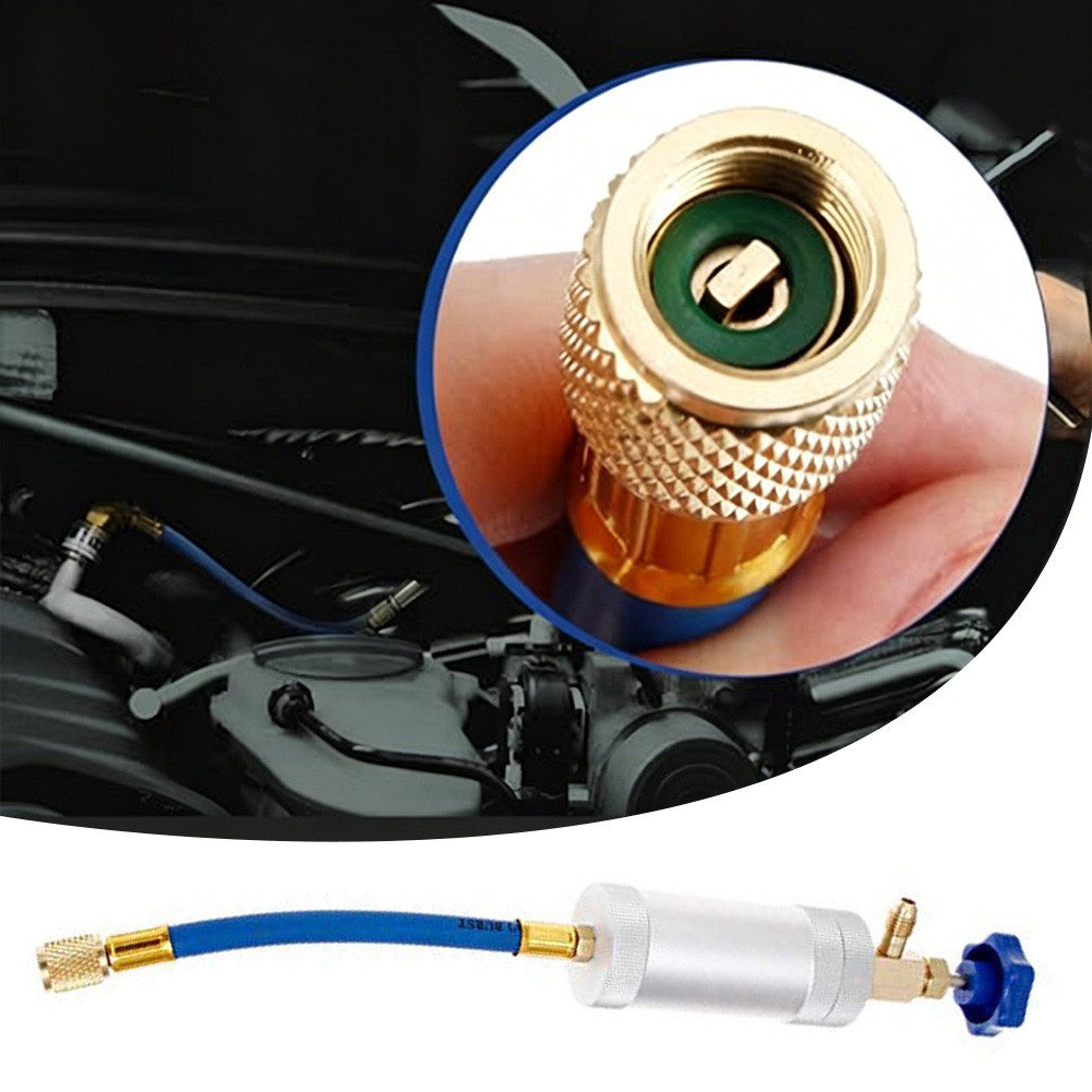 R12 AC Oil Dye Injector Tool for R134a R22 Systems for 2 oz Aluminum Alloy