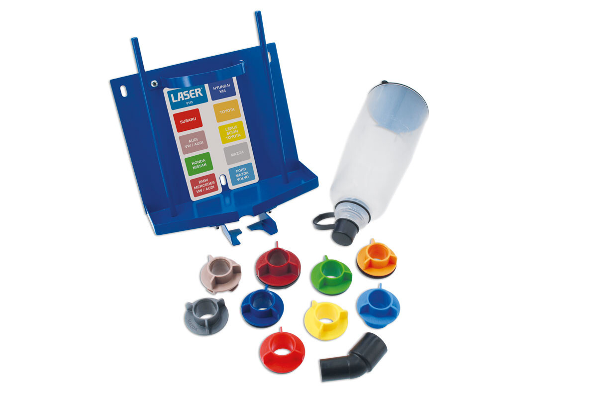 Oil Funnel Kit & Drain Storage Station Clean Tidy Storage 9 Caps
