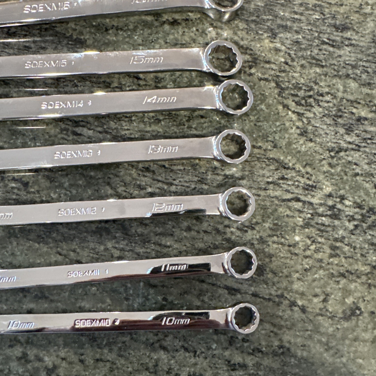 Snap-On soexm710 10-piece metric flank drive plus combination wrench set