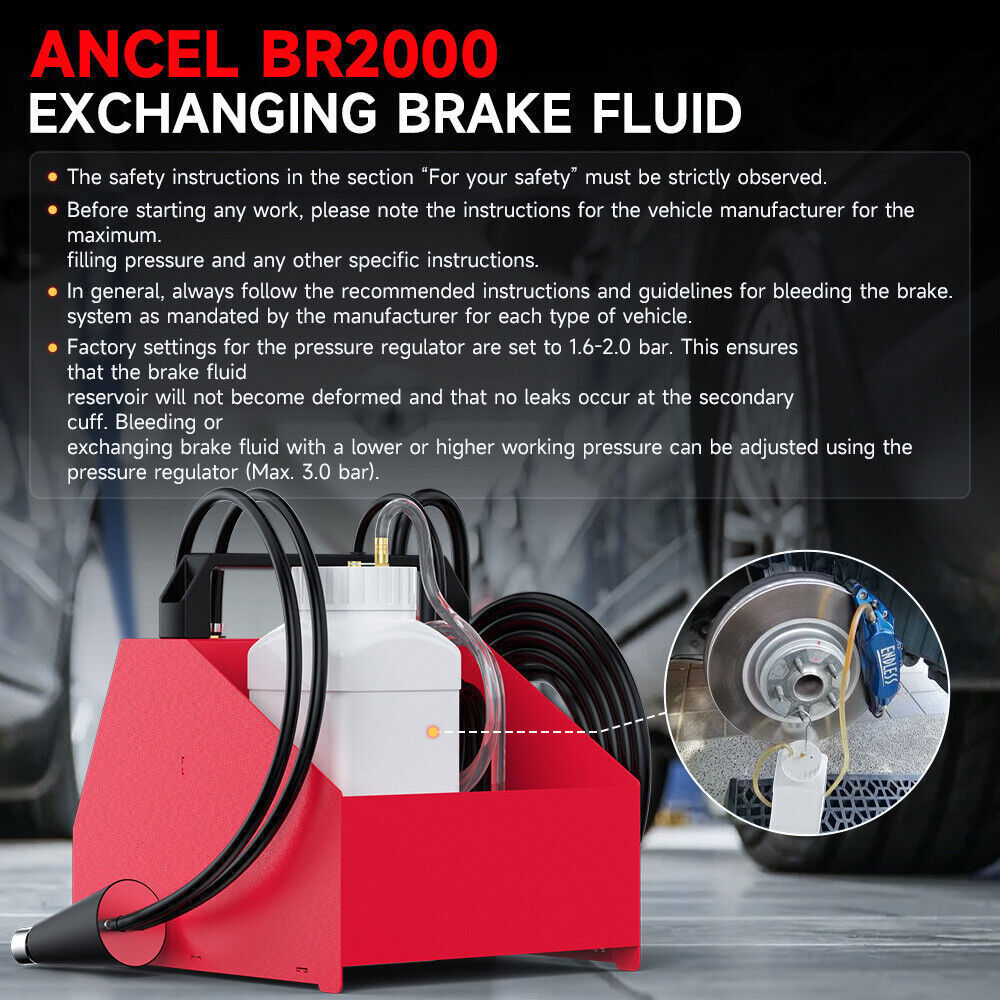 ANCEL BR2000 Car Auto Vacuum Brake Bleeder Tank Fluid Oil Change Pump Oil Tool