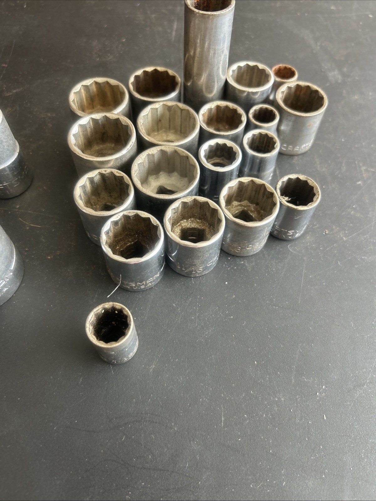 Lot Of 27 Vintage Craftsman Metric Socket 1/2″, 3/8″ & 1/4″ Drives 12 Point