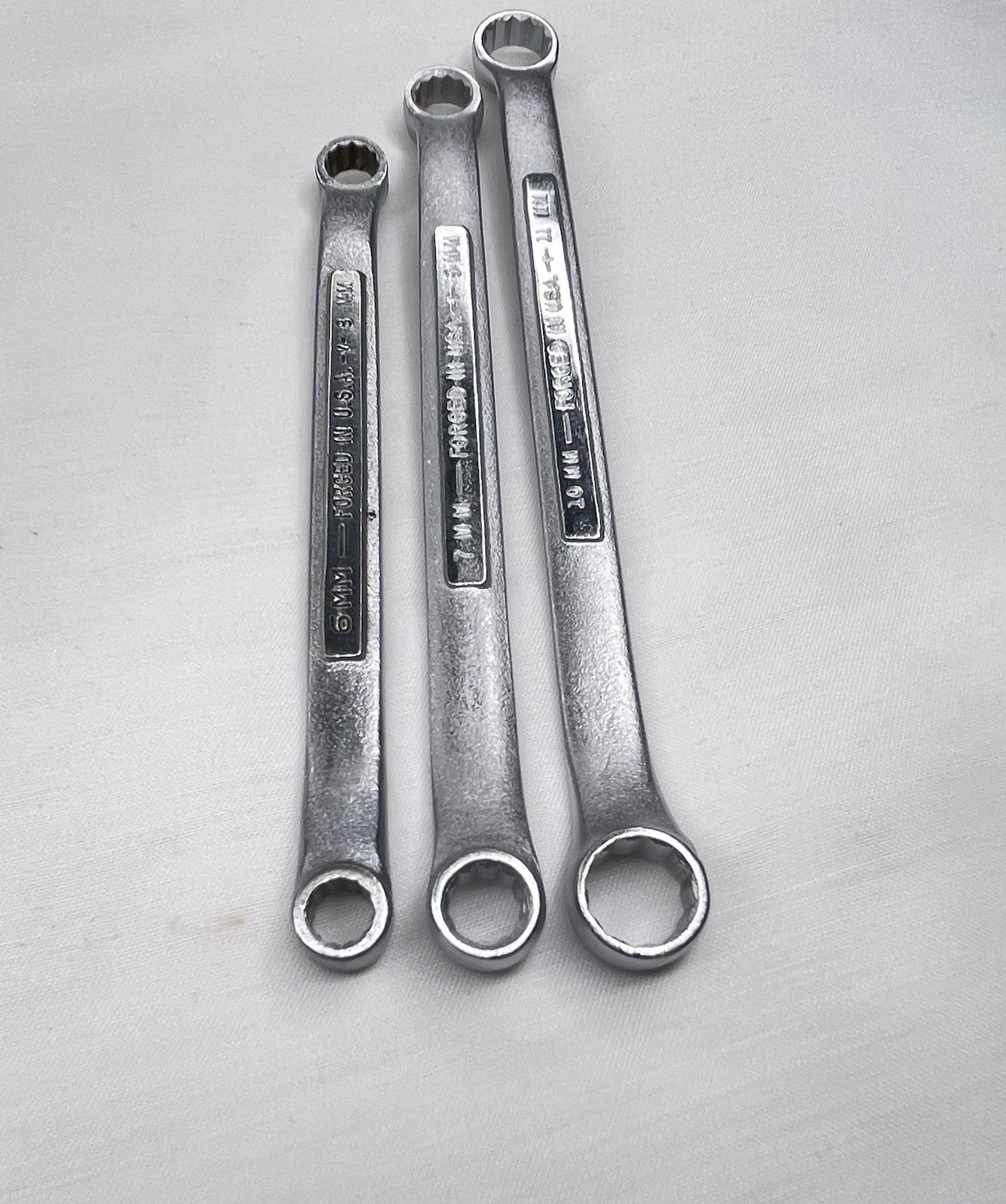 Craftsman Metric Offset Box End Wrenches -V- Series 3 Pcs Made in USA Vintage