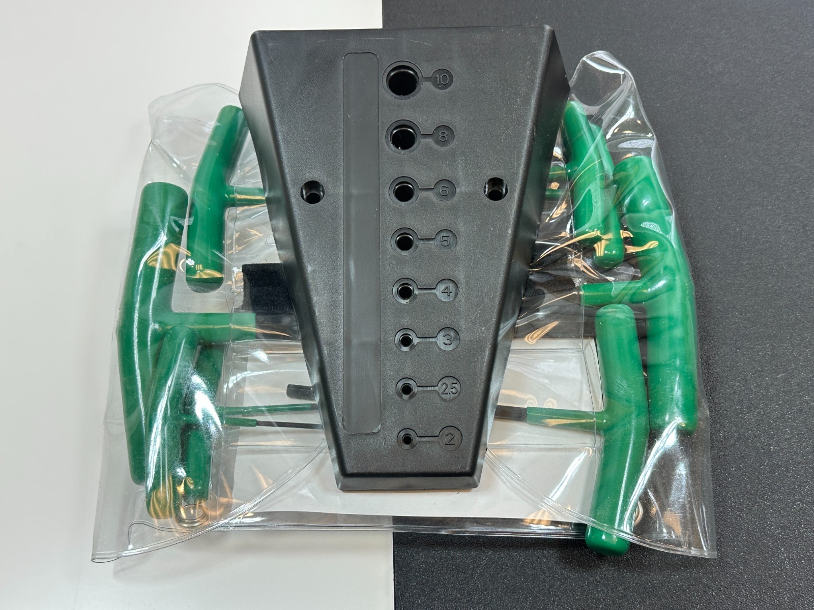 SK Tools USA 73389 8pc Metric 2mm-10mm GREEN T-Handle Hex Key Set w/ Stand NOS