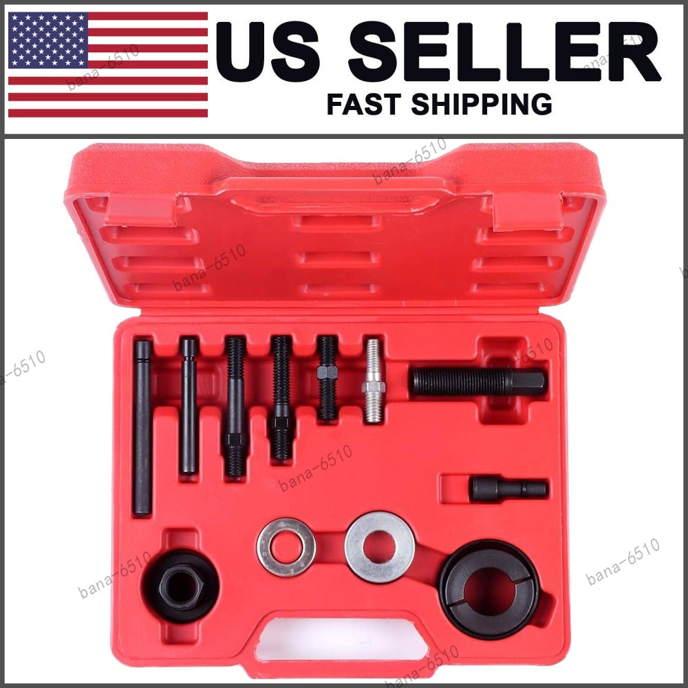 13PCS Power Steering Pump Pulley Puller Remover & Alternator Installer Tool Kits