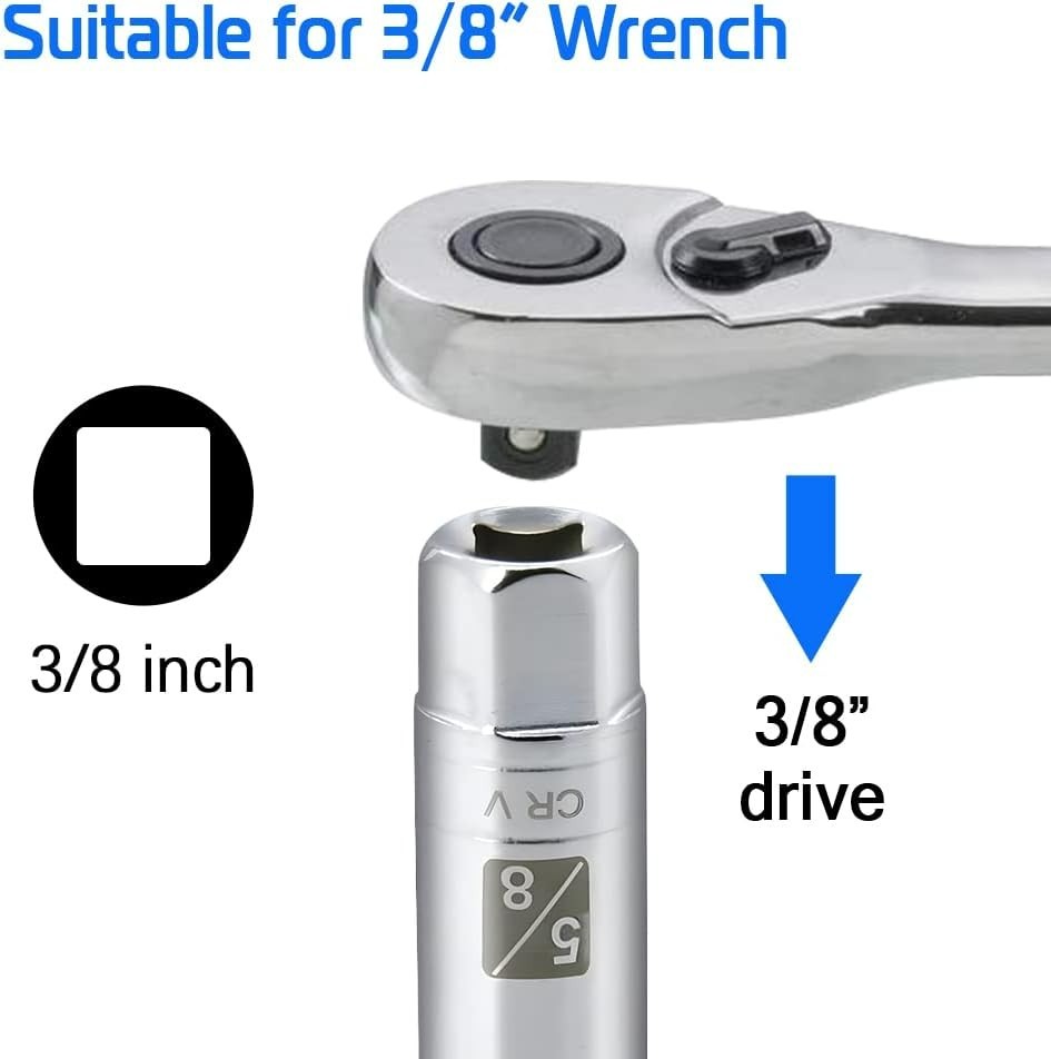 5/8-Inch Chrome Vanadium Magnetic Socket – 3/8-Inch Drive for Easy Maintenance