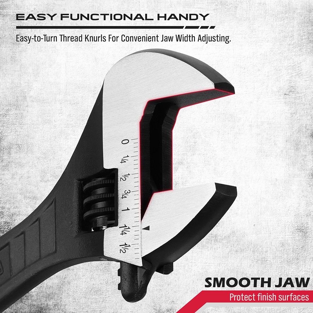 4PC Adjustable Wrench Set Automotive Plumbing and Household Repairs Heat Treated