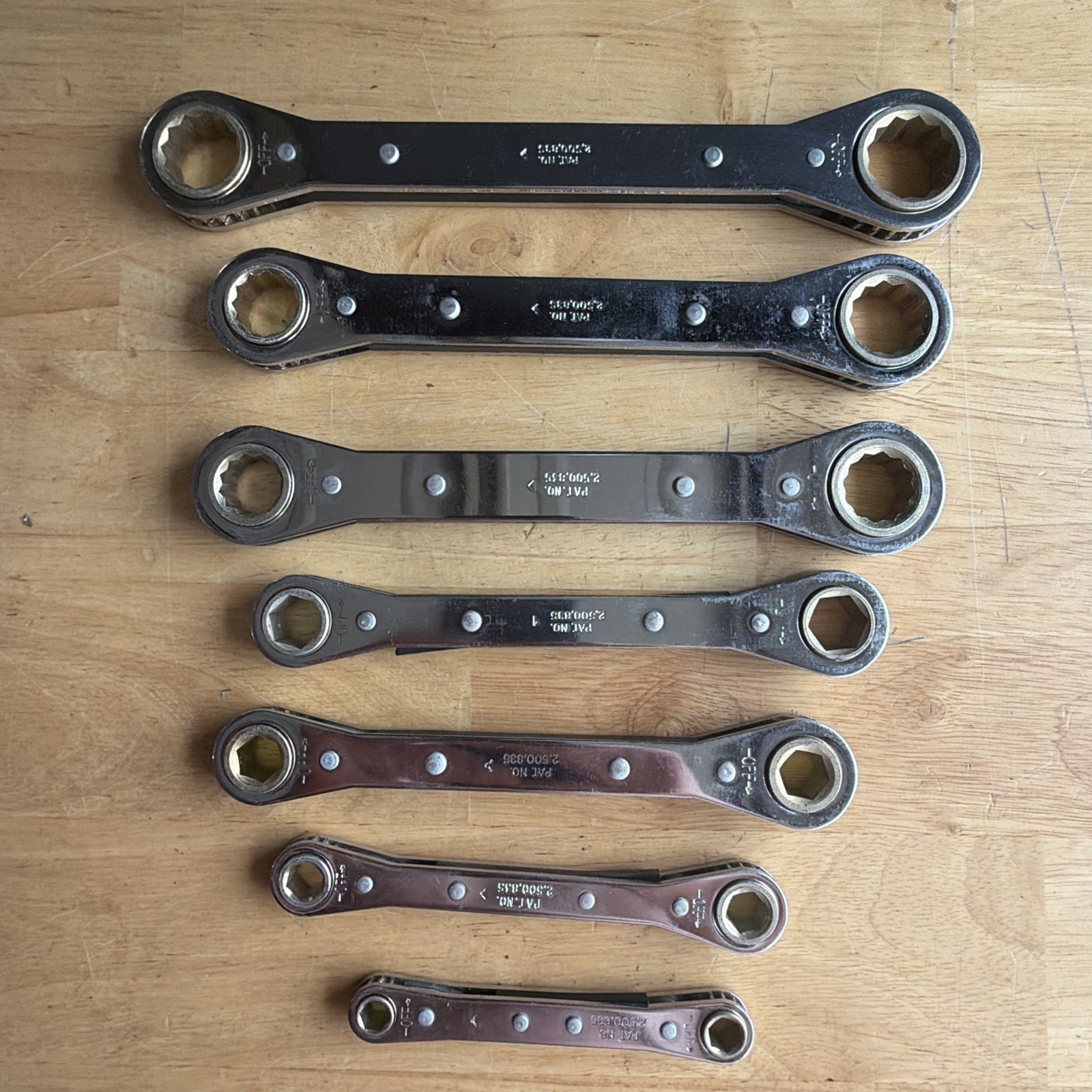 Williams Tools Metric Ratcheting Box End Wrench Set 12/6pt 7-19mm 21mm K-15 USA