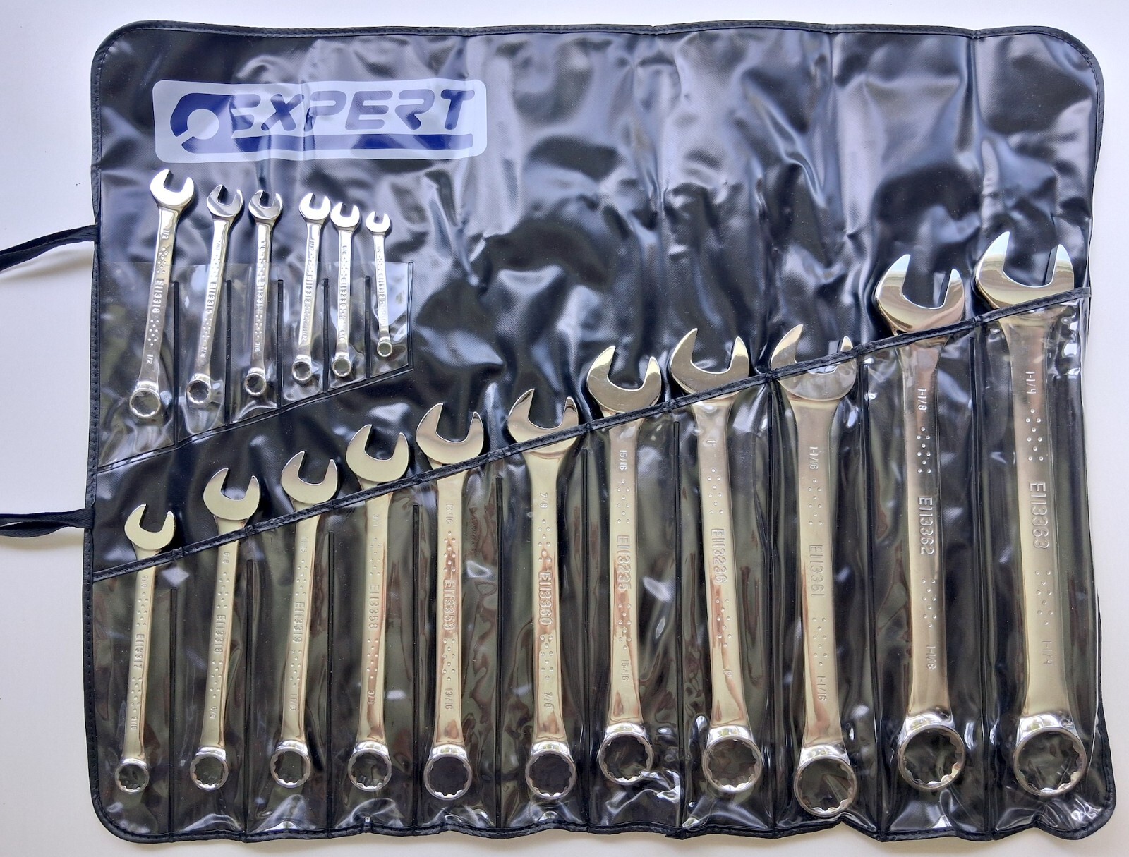EXPERT 17-Piece Combination Wrench Set + Roll Pouch