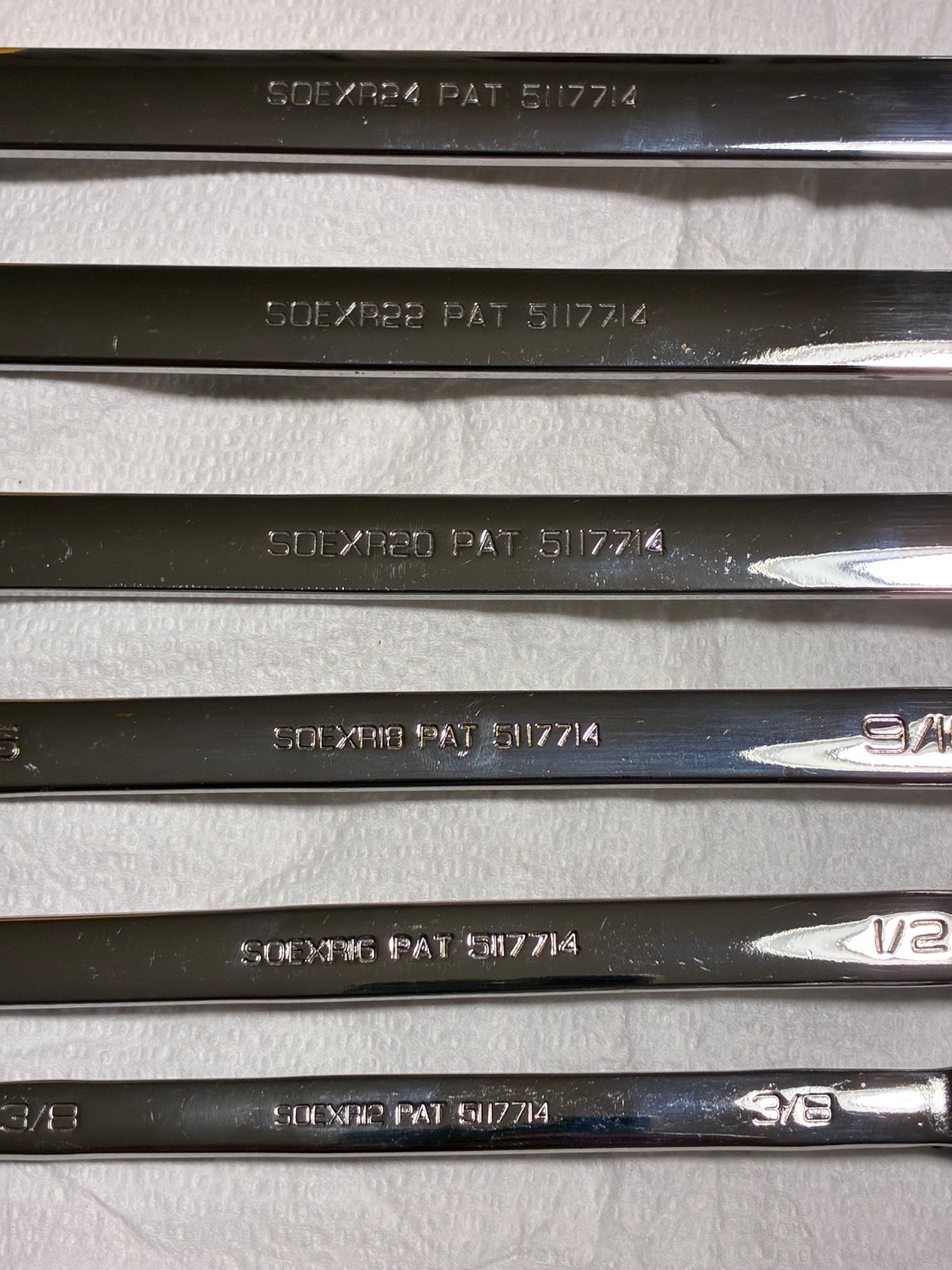 Snap-on SOEXR Gear Ratcheting Wrench Set 6pc 3/8″-3/4″ SAE USA Near New