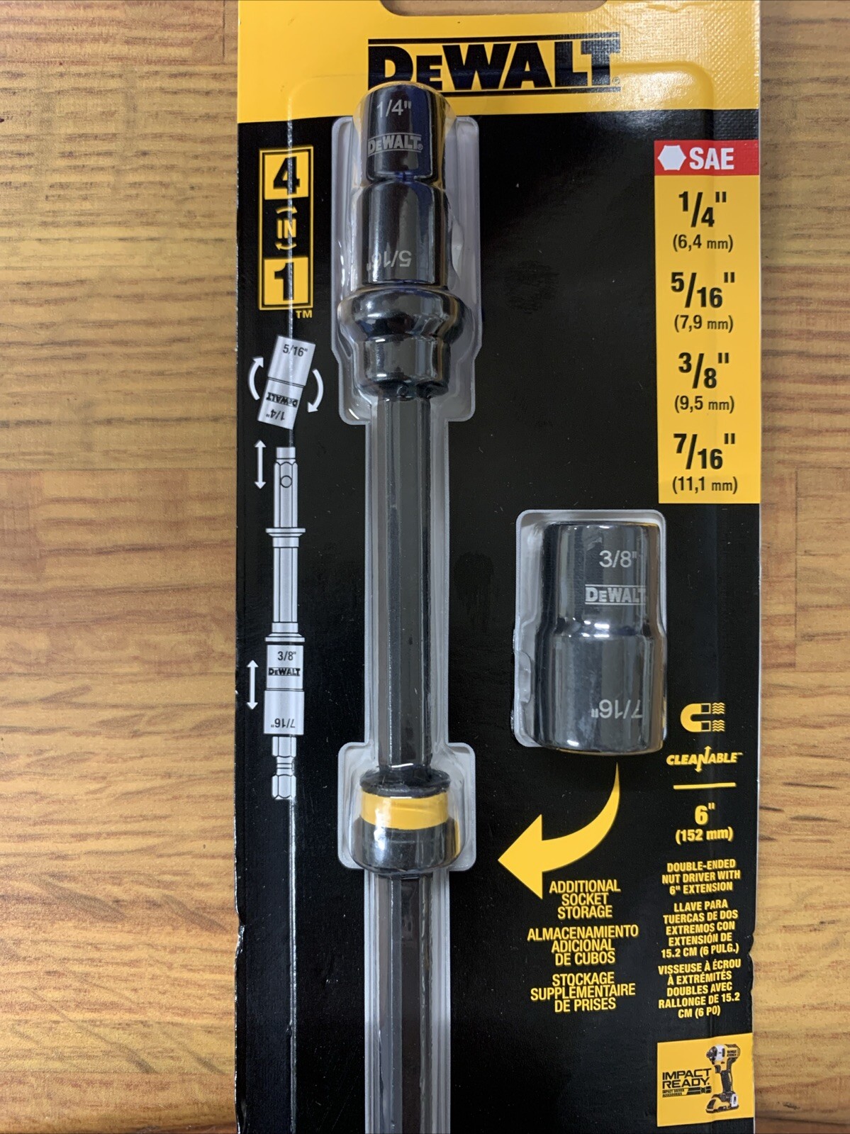 DEWALT FLEXTORQ Socket and Socket Extension SAE 4-in-1 with 6 inch Extension …
