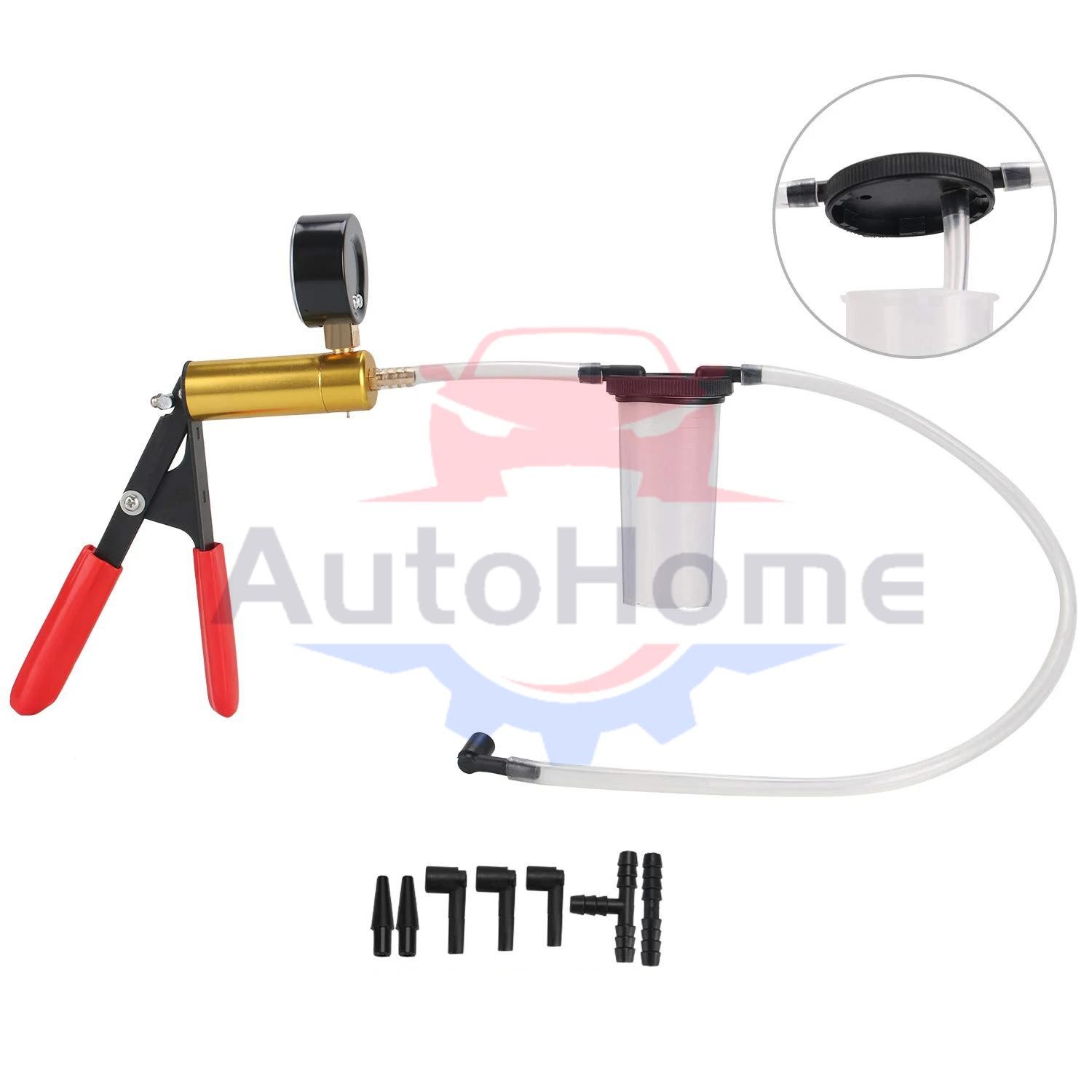 Hand Held Vacuum Pressure Pump Tester Set Brake Fluid Bleeder Bleeding Kit +Box