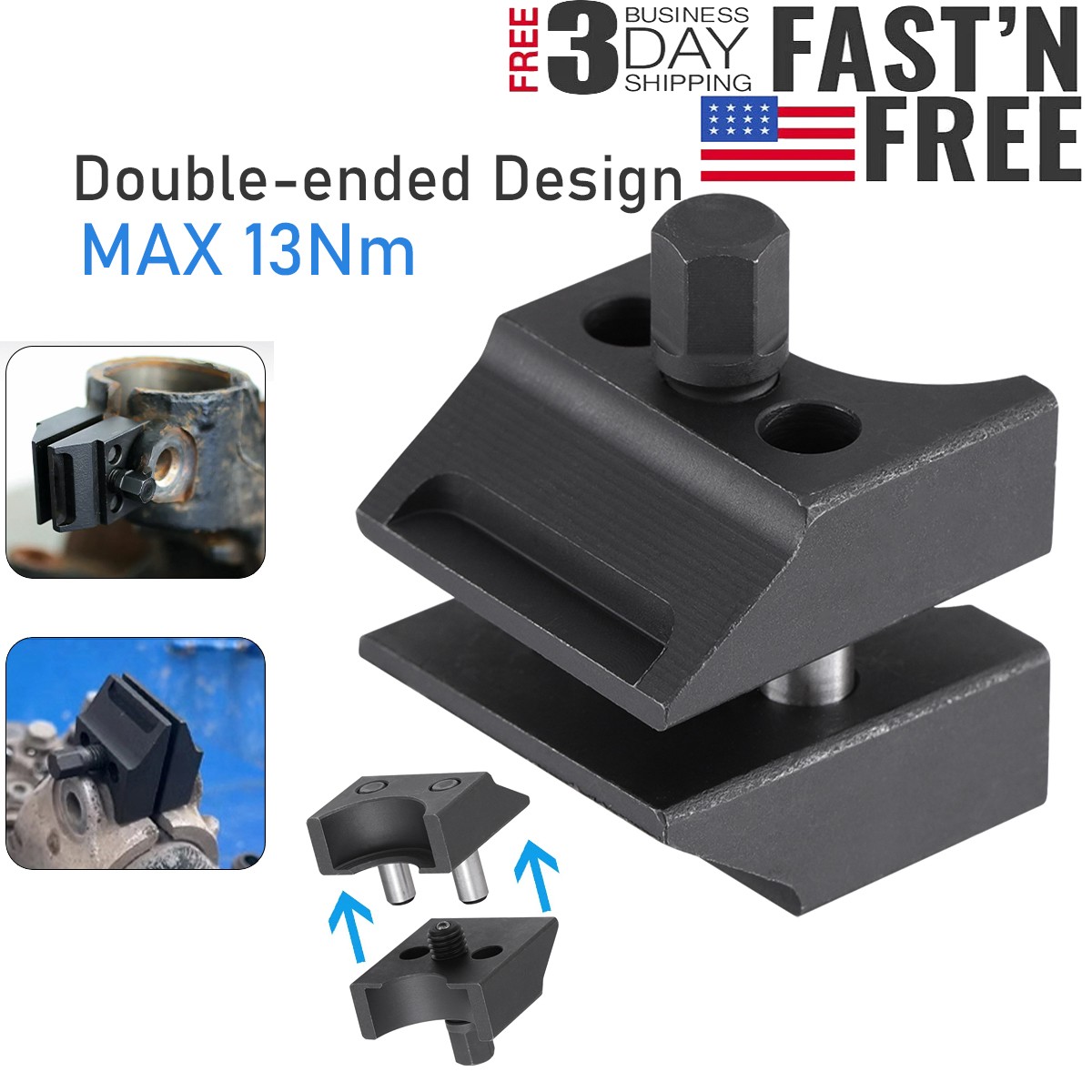 Car Suspension Dual Head Strut Split Hub Steering Knuckle Spreader Tool MAX 13Nm