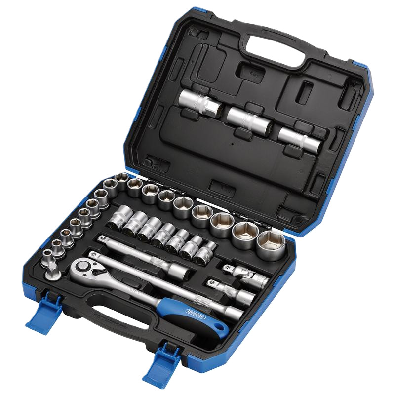 Draper 16363 1/2in Sq Dr MM/AF Combined 33 Piece Socket Set