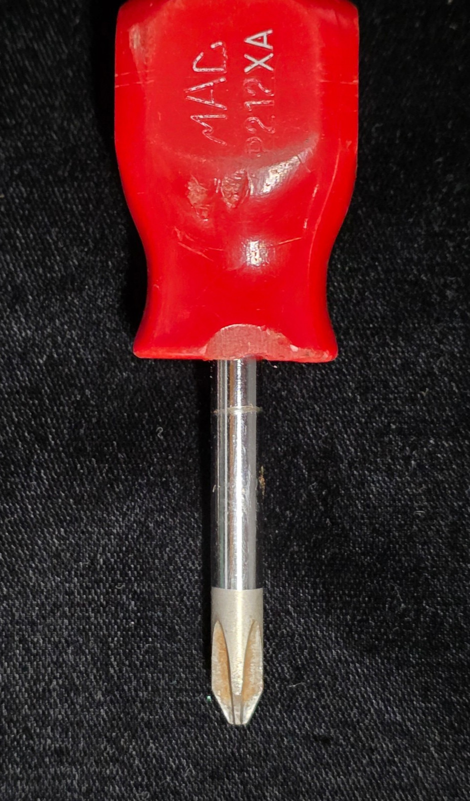 Mac Tools P212XA #2 Stubby Phillips Head Screwdriver Red Handle New Shank