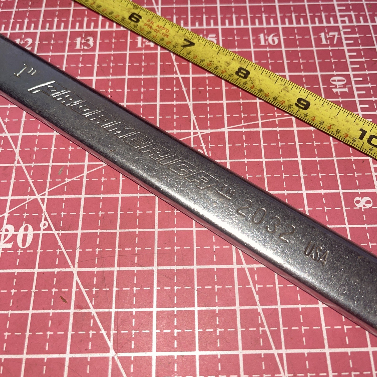 Proamerica USA 2032 1 in SAE 12 Point Combo ratio. Wrench Pro America 1” Vintage