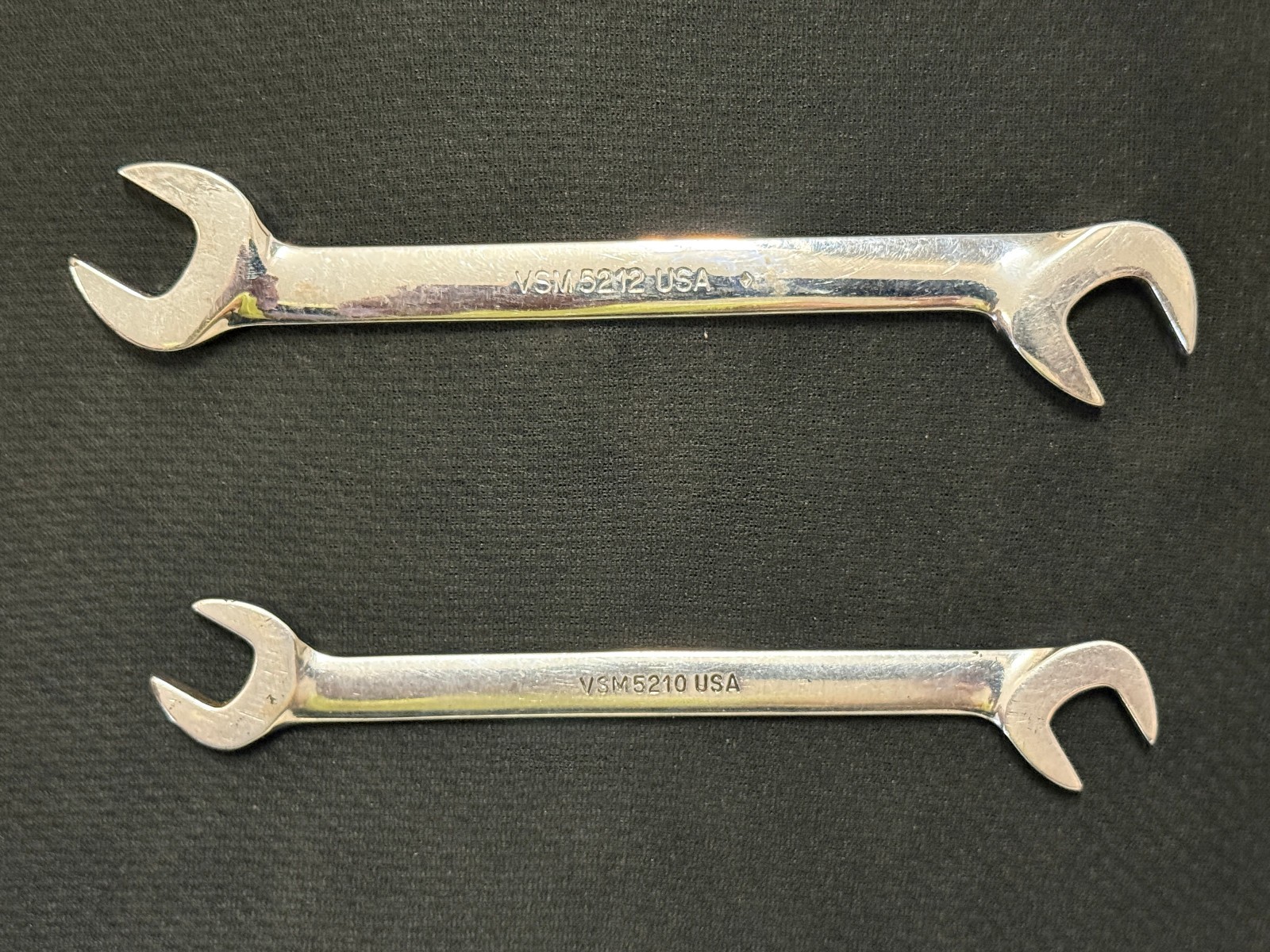 Two Snap-on Metric Four-Way Angle Head Open End Wrench VSM5212 VSM5210 USA