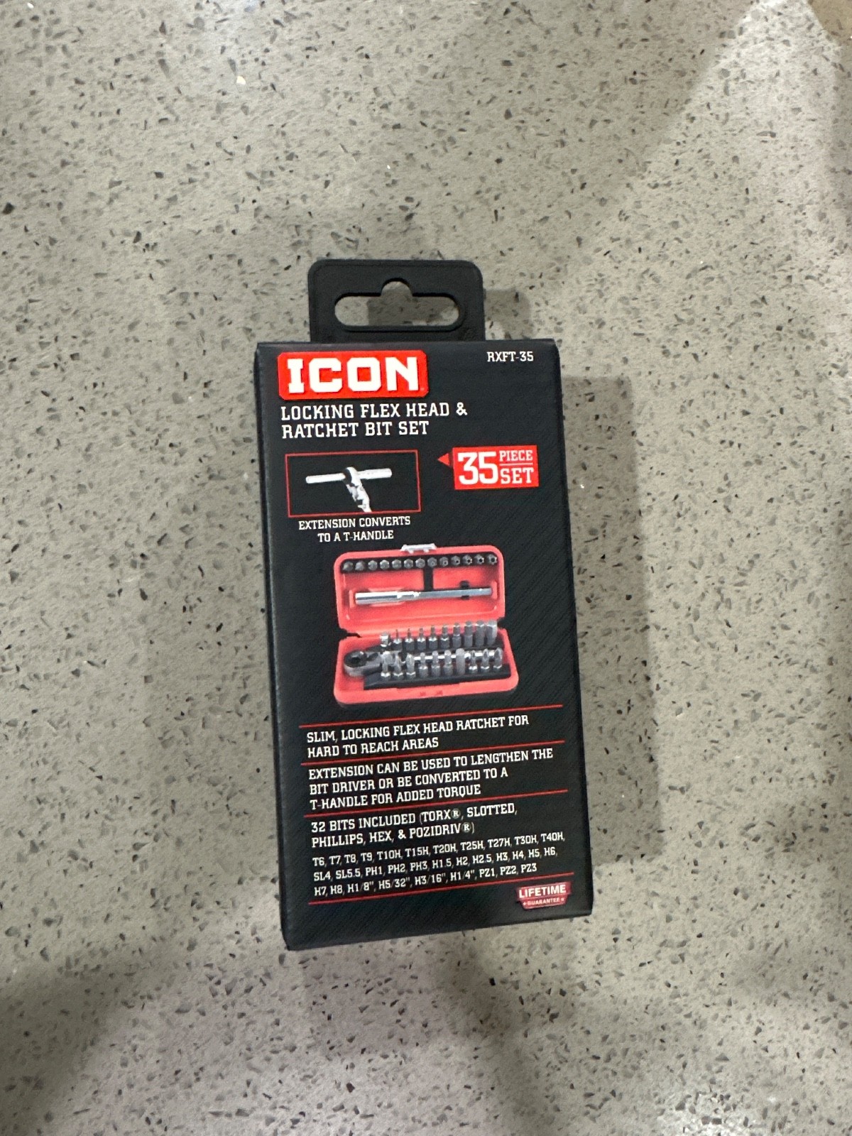ICON Locking Flex Head Ratchet and Bit Set, 35 Piece NEW / Ships Fast!