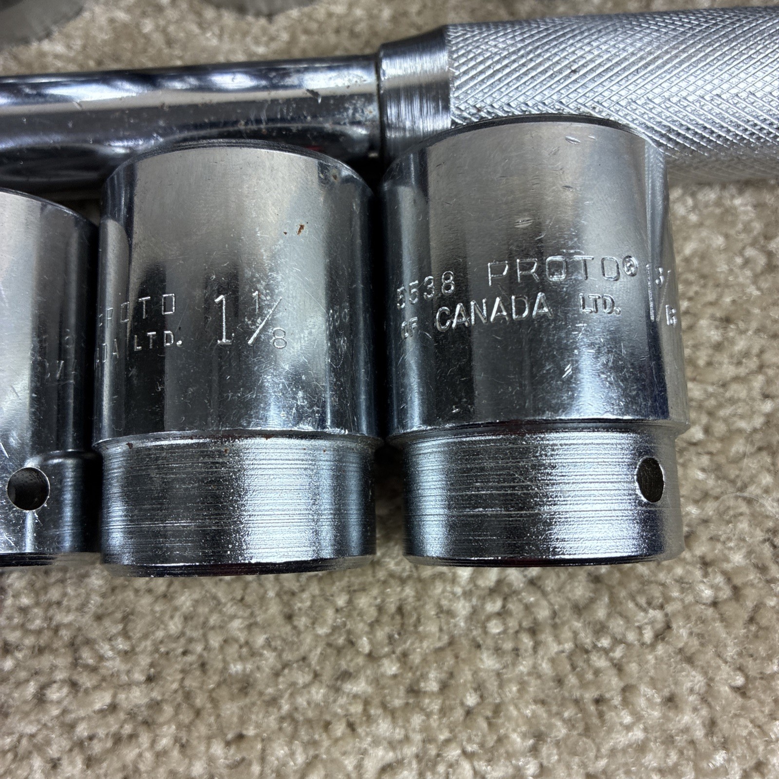 PROTO 3/4 Drive Flex Head Breaker Bar ,11 Sockets ,Craftsman Extension SAE
