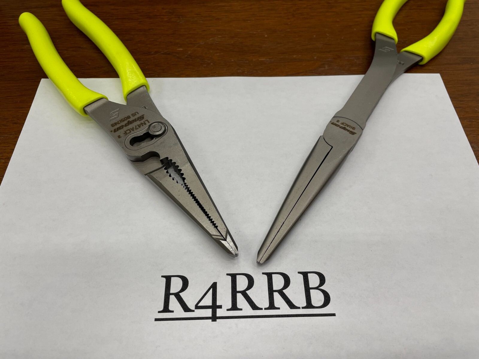 Snap-on Tools NEW 2pc HIVIZ Soft Grip LONG Needle Nose Pliers Lot 911ACF LN47ACF