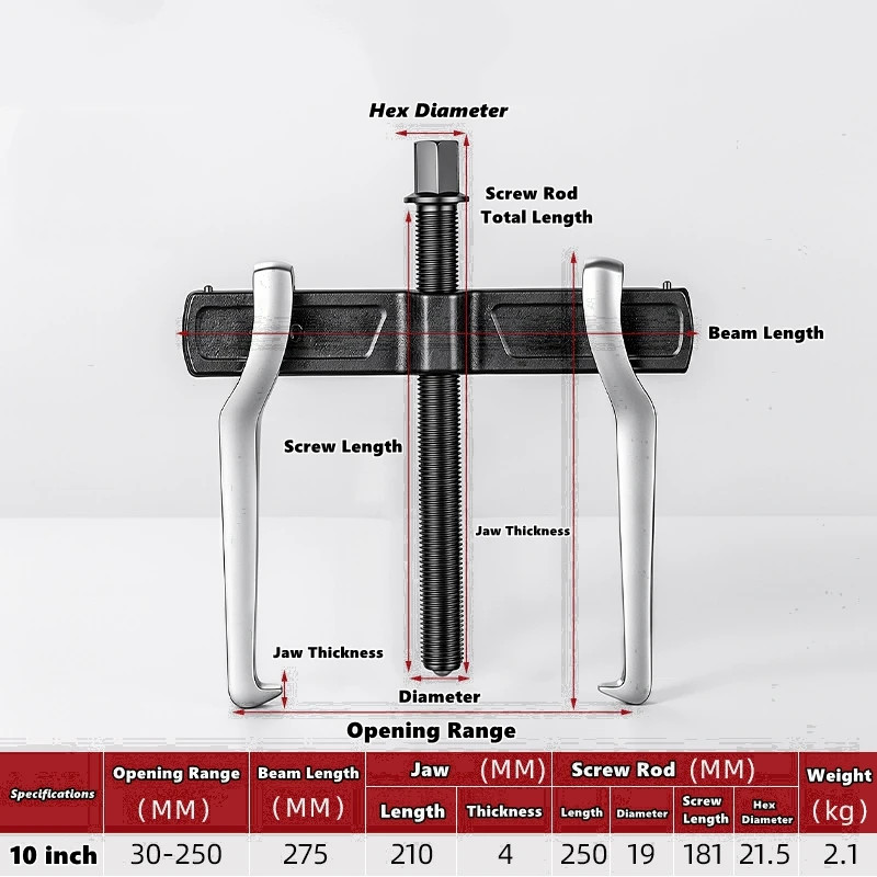 4/6/8/10/12 Inch 2-Jaw Puller Bearing Removal Tool Small Plug-In Bearing Puller