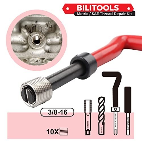 3/8-16 Inch Thread Repair Kit – HSS Helicoil Drill Set for SAE Repairs