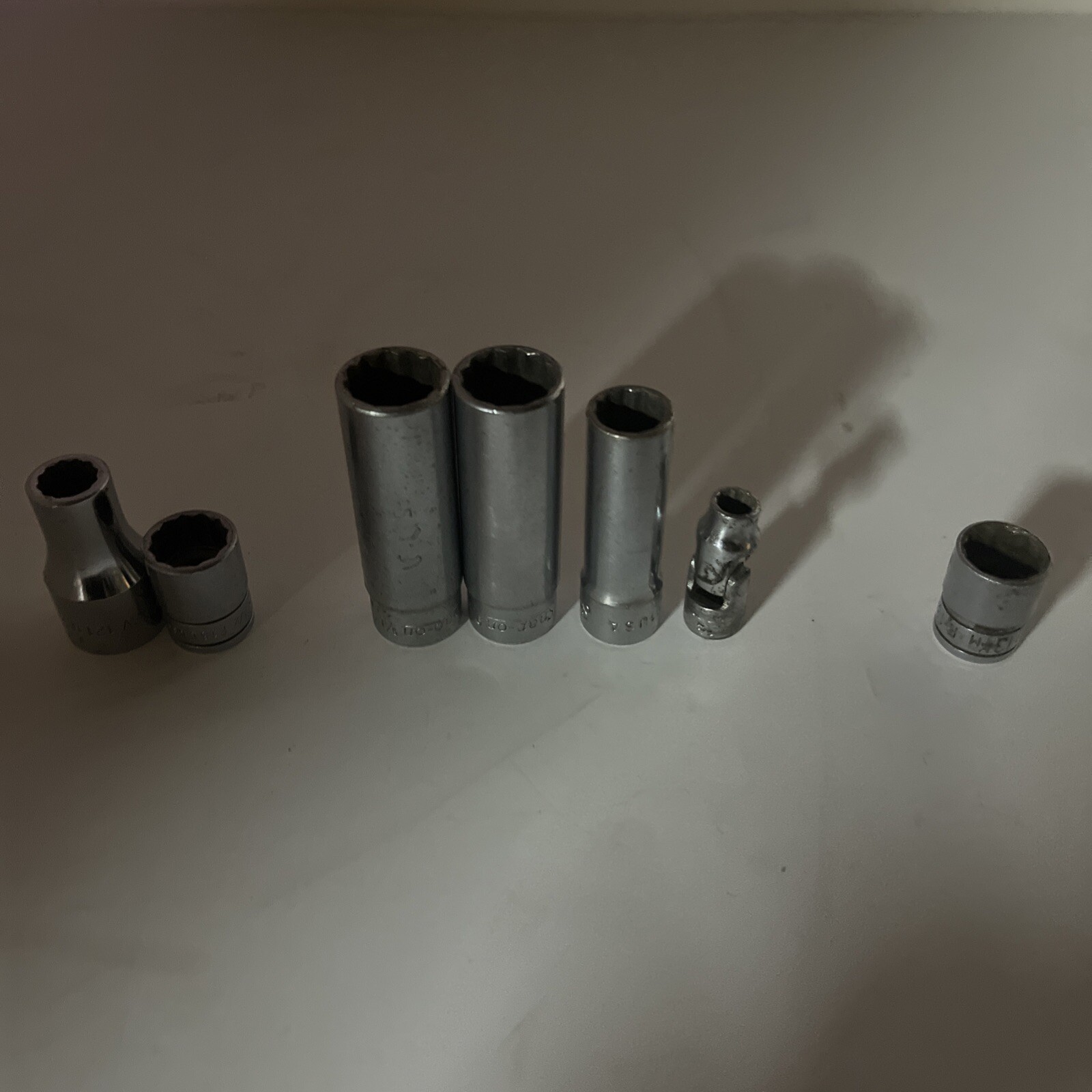 Snap On 3/8 & 1/2 Drive 7 Socket Lot Deep Shallow & Swivel 1/2 3/8 9/16 1/4 13mm