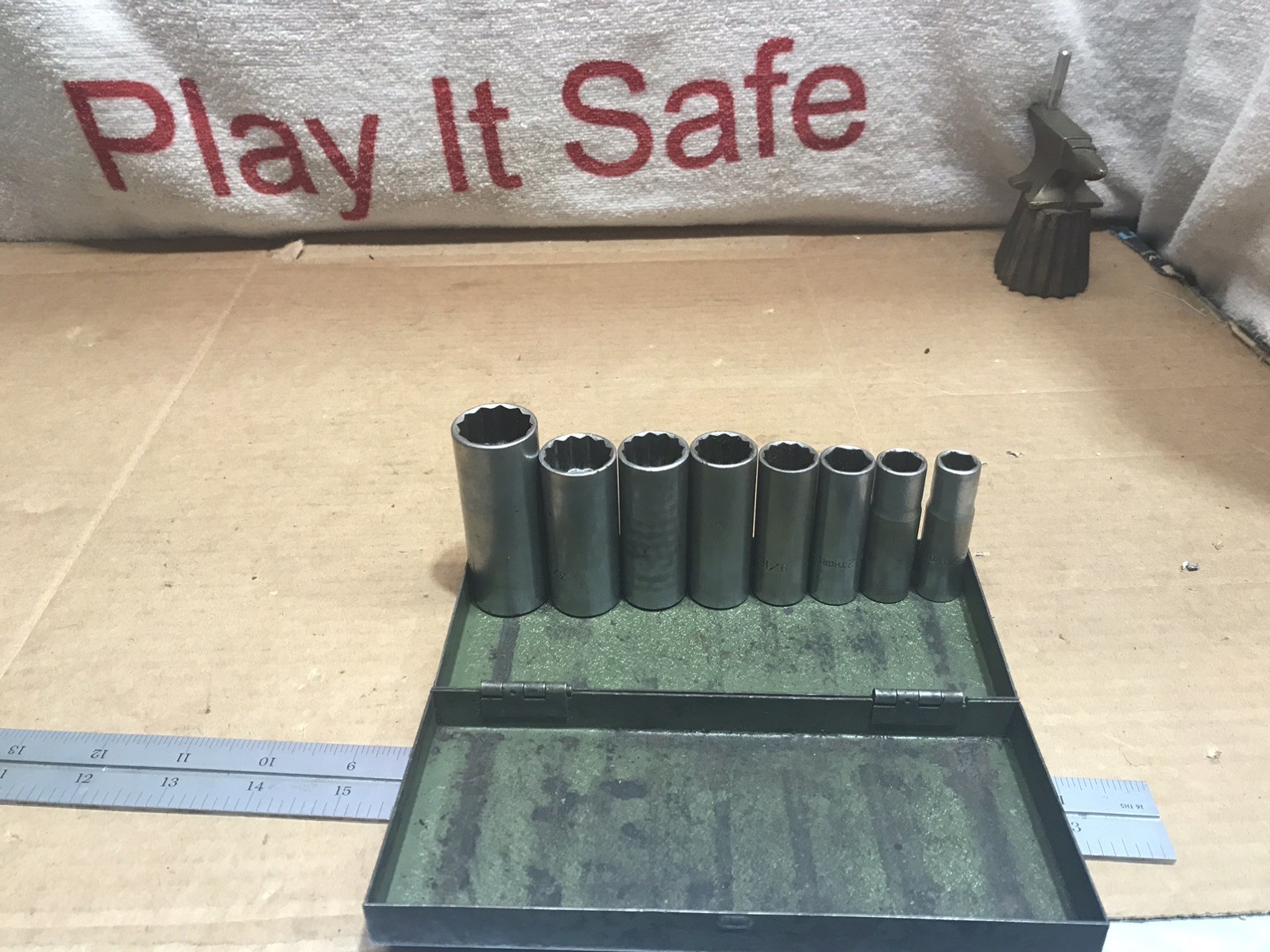 Vintage Thorsen 626j thru 612jx – 3/8″ Drive 8 pcs Deep Socket Set – USA