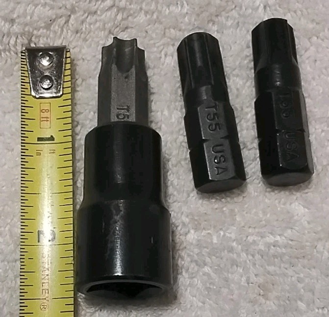 4pc CAL-VAN #1171/2″ DRIVE ADAPTER TORX T-55 SECURITY &T-55 USA 🇺🇸