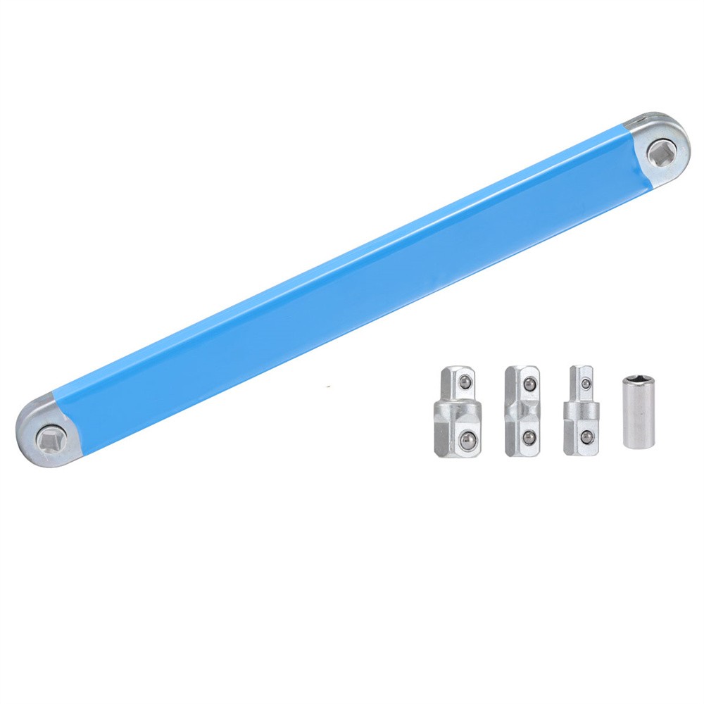 2X 3/8″ Spanner Offset Extension Wrench Set with Extender Adapter Ratchet Wrench