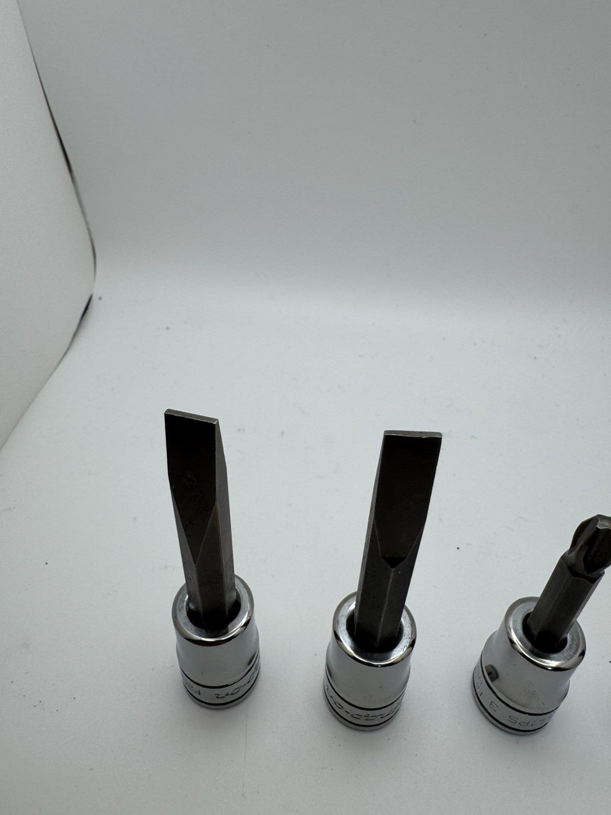 5pc Snap-on Phillips + Flat Tip Head Bit Driver Socket Set 3/8″ Drive