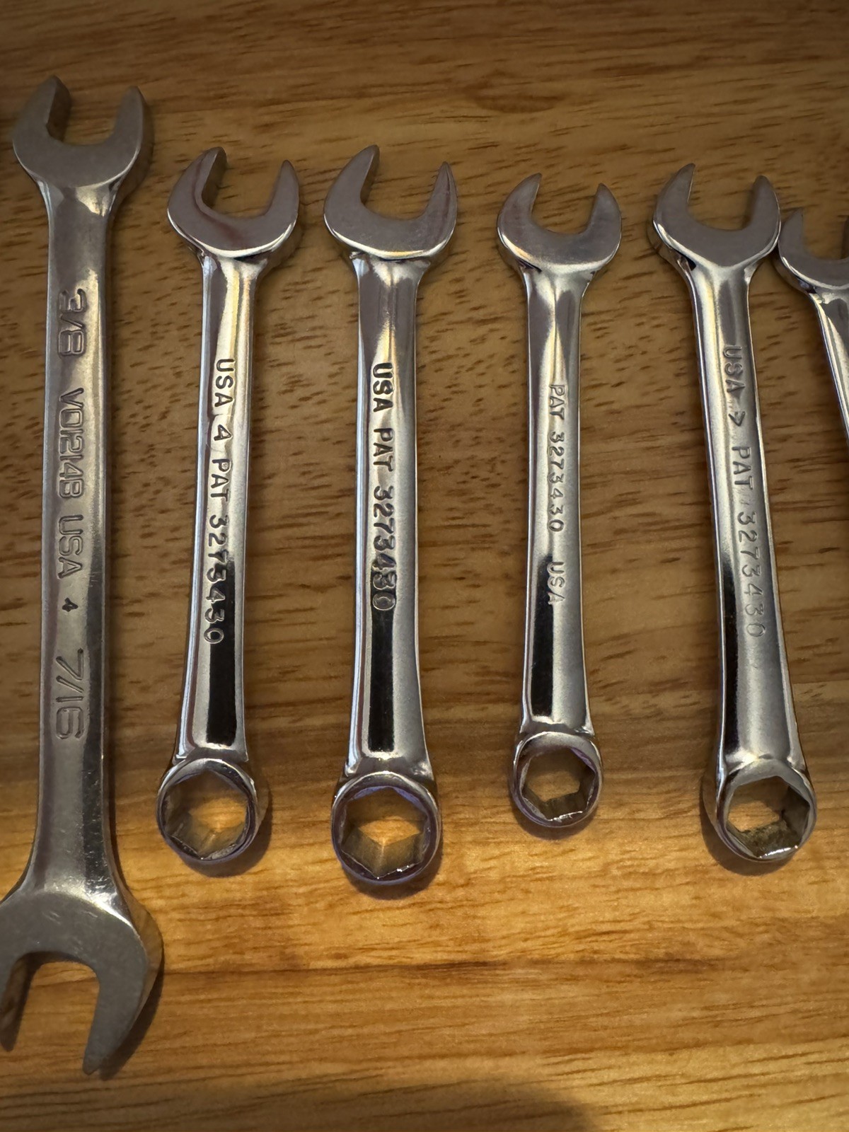 Snap-On Combination Wrench Lot USA Chrome Professional Mechanic Tool