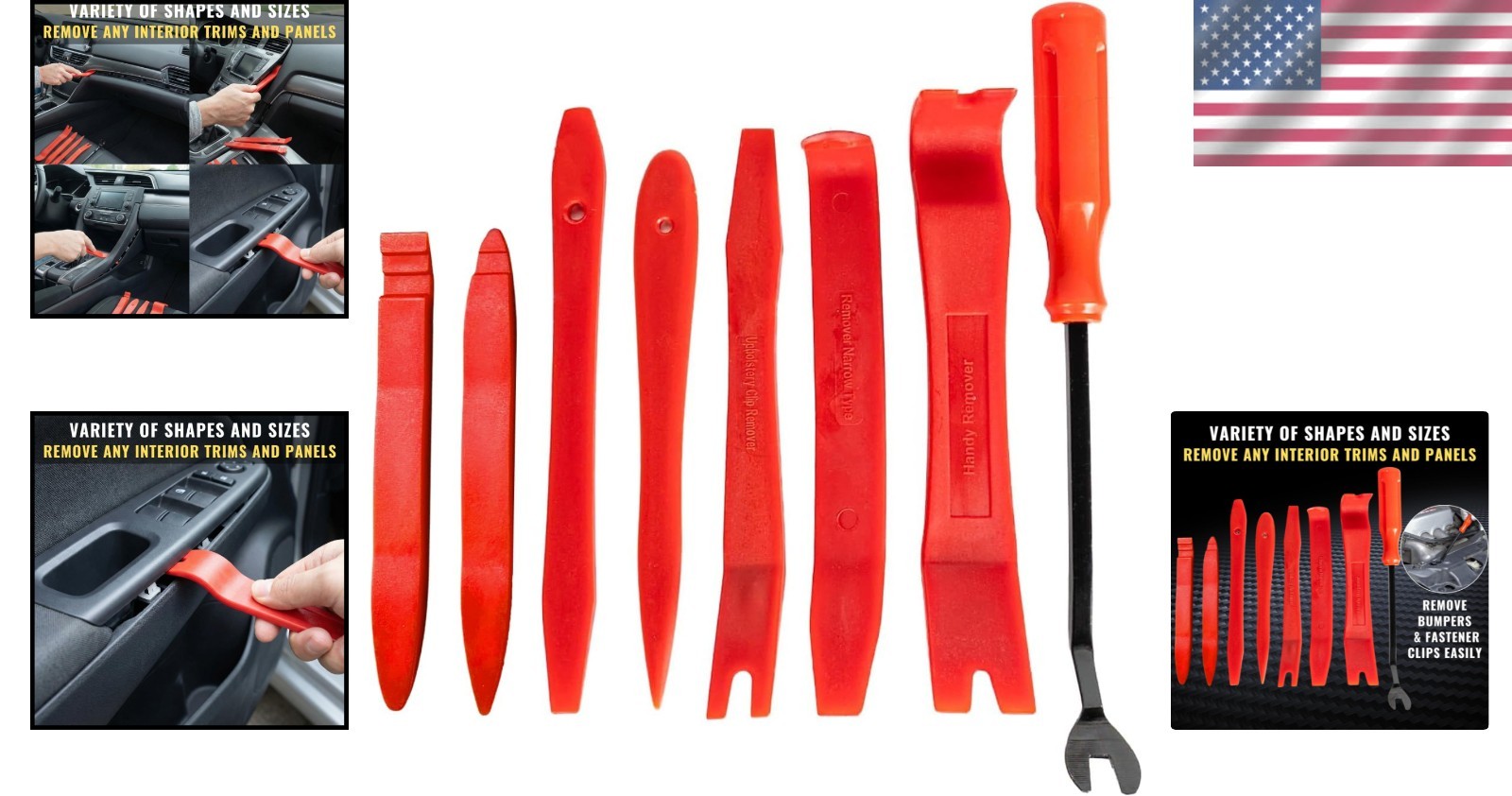 Auto Trim Removal Kit 8Pcs Plastic Pry Tools for Car Interior Panels Dash
