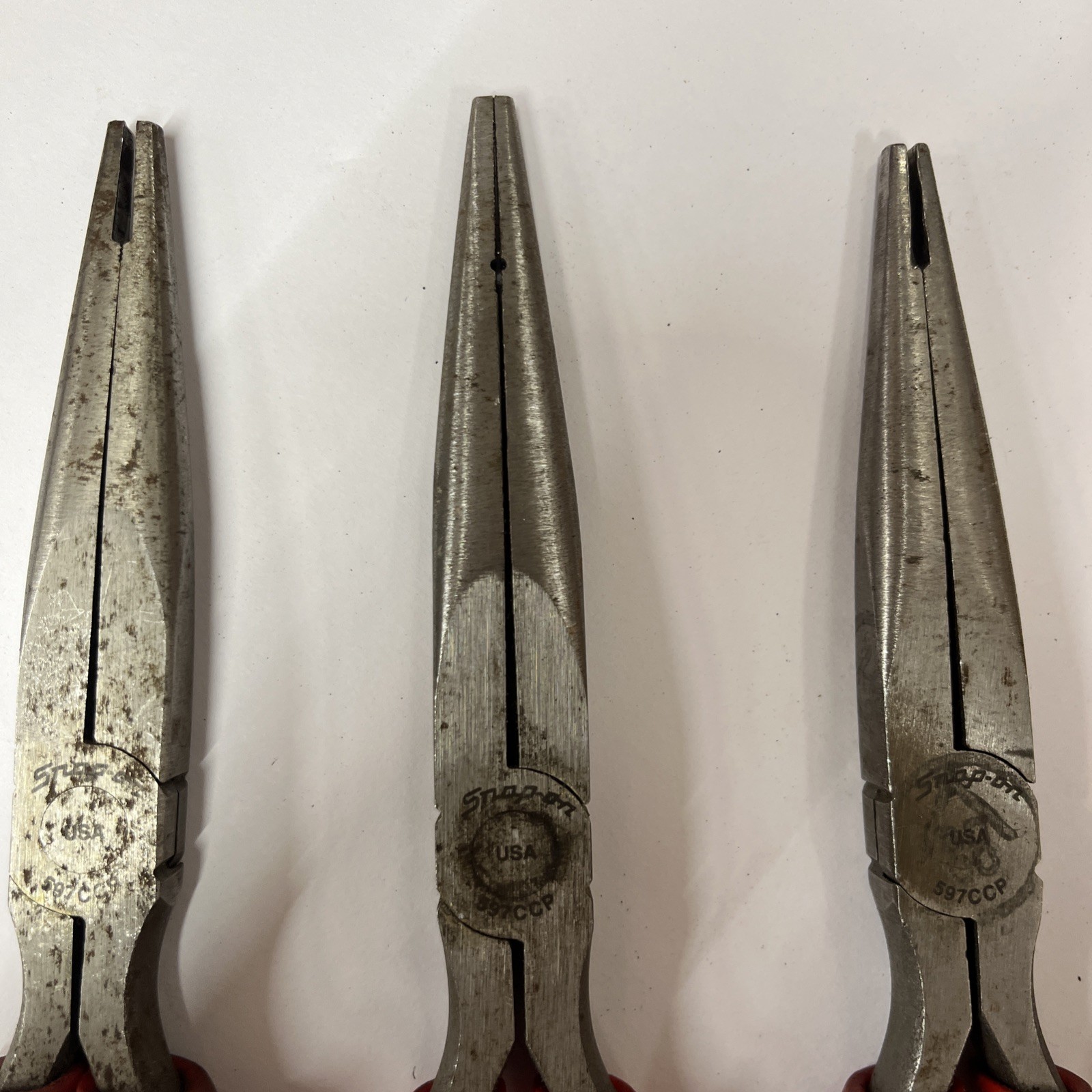 4-Snap On 597CCP Needle Nose Pliers READ USA AUTOMATIC TRANS VALVE BODY PIN TOOL