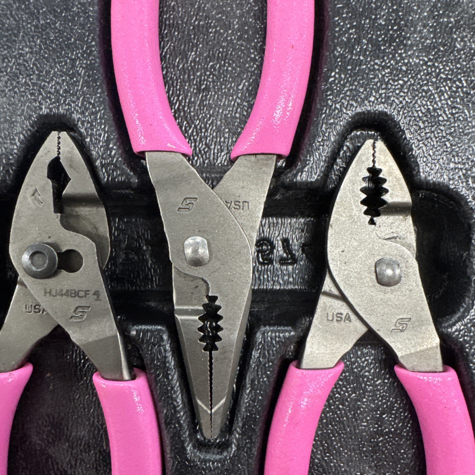 Snap-on Electric Pink 3pc Talon Grip Mini Slip-Joint Pliers Set PL344BCF USA