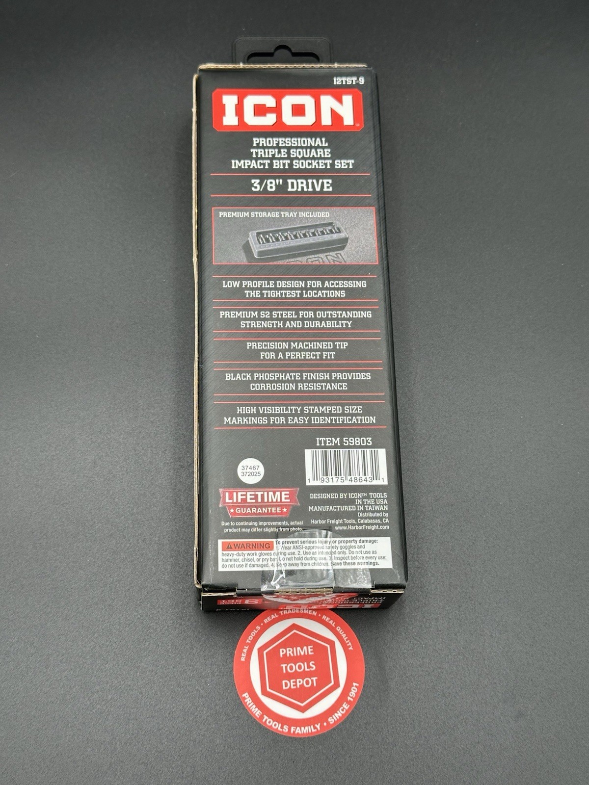 ICON 3/8 in. Drive Professional Triple-Square Impact Bit Socket Set, 9-Piece