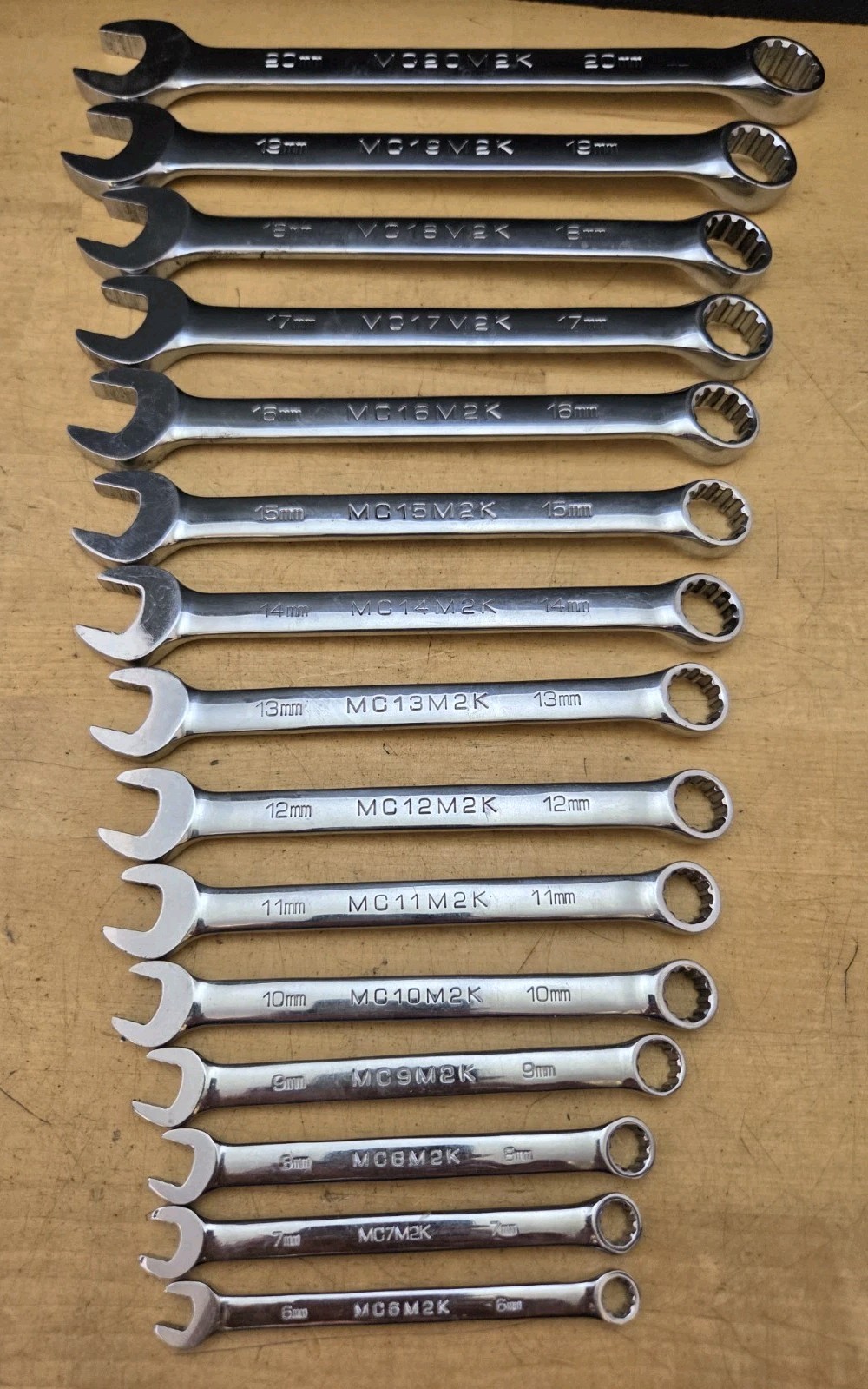 Matco Tools SMCM152K-15 Pc Metric Knuckle Saver 12Pt Combination Wrench Set Mint