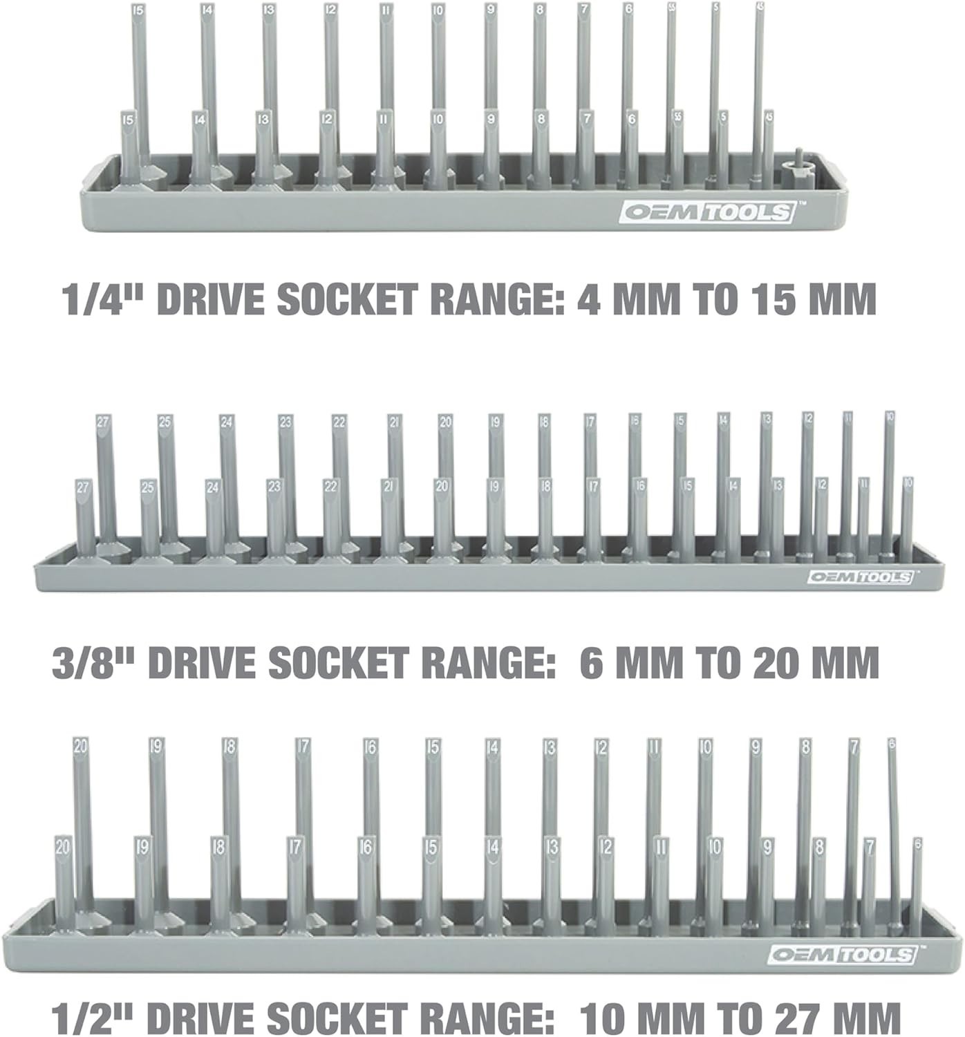 Efficient SAE & Metric Socket Organizer Set – Compact Tool Storage Solution