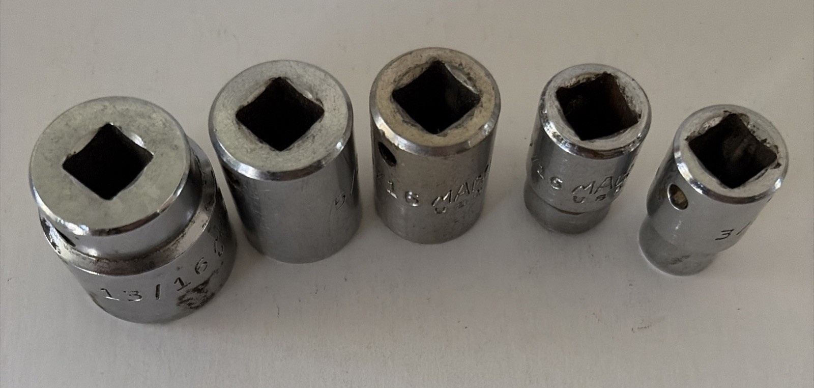 Mac Tools 3/8″ Dr. SAE 6 Pt Shallow Socket Set X Series Lot Of 5 See Description