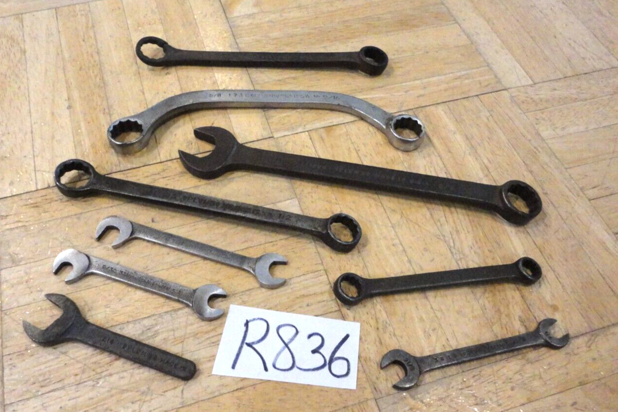 PLOMB TOOLS 9 PIECE ASSORTED SAE. WRENCHES, OBSTRUCTION, BOX & OPEN END, COMBO