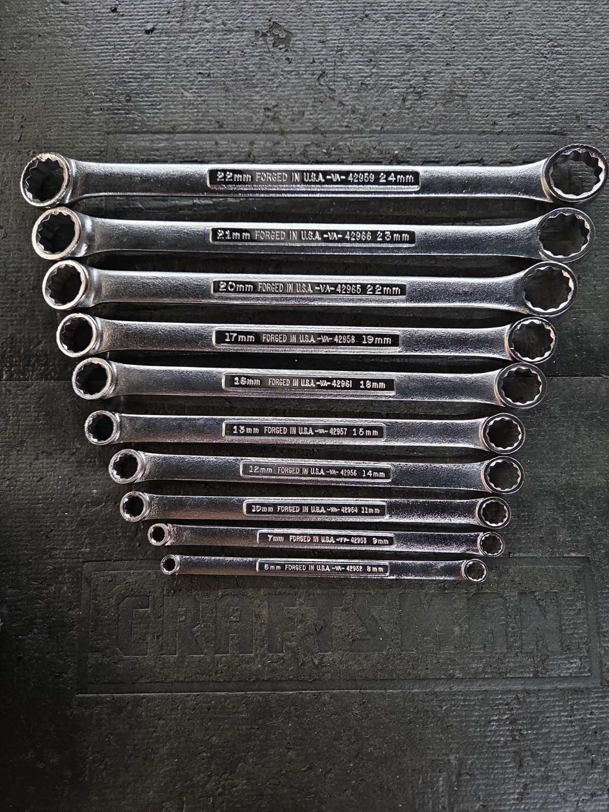 Craftsman Metric Double Box End Wrench Set 12 Point 6mm to 24mm 10pc Made in USA