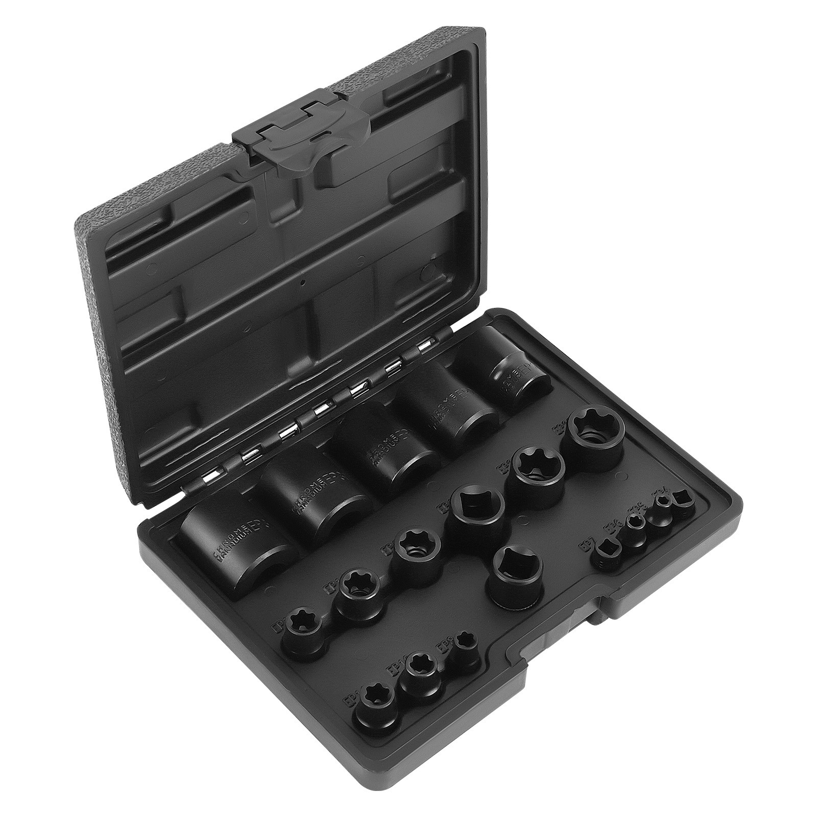 19 PC External Plus Socket Set 6 Point EP Socket EP4, EP5, EP6, EP7, EP8, EP10