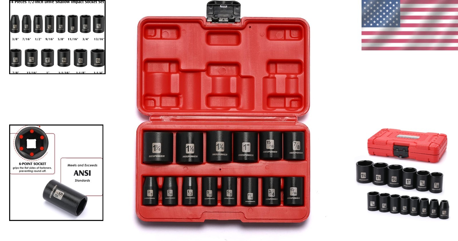 Professional Grade 1/2-Inch Drive Socket Set, 14-Piece