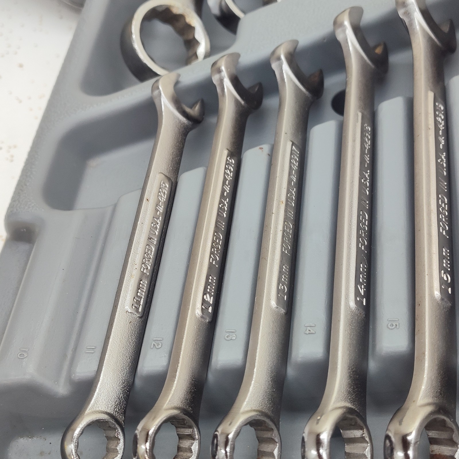 Craftsman 11mm to 24mm USA 13 pc Combination Wrench Set Metric W Case 46934 14pc