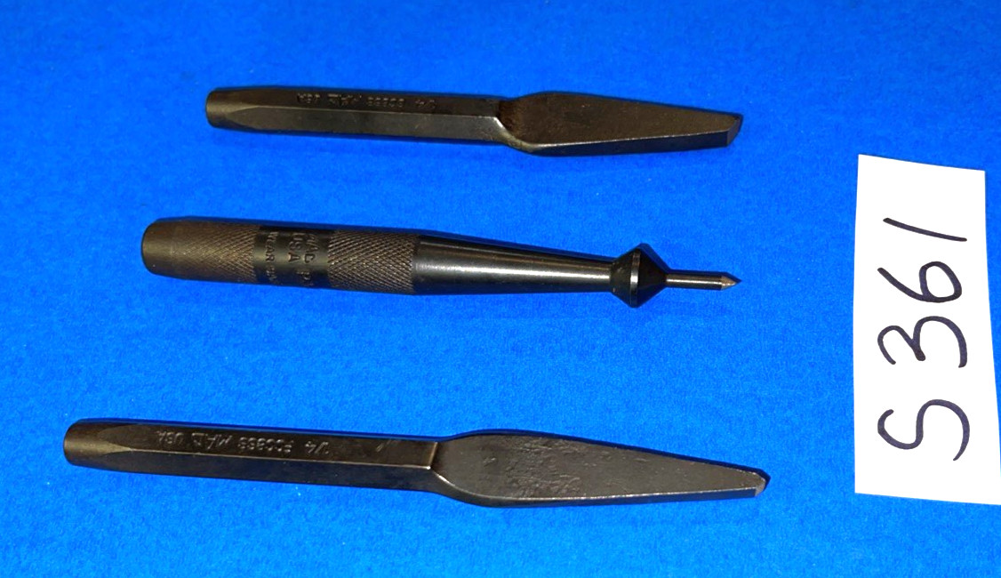 MAC TOOLS 3 PIECE CAPE & GOUGE POINT CHISELS & COUNTERSINK COMBINATION PUNCH