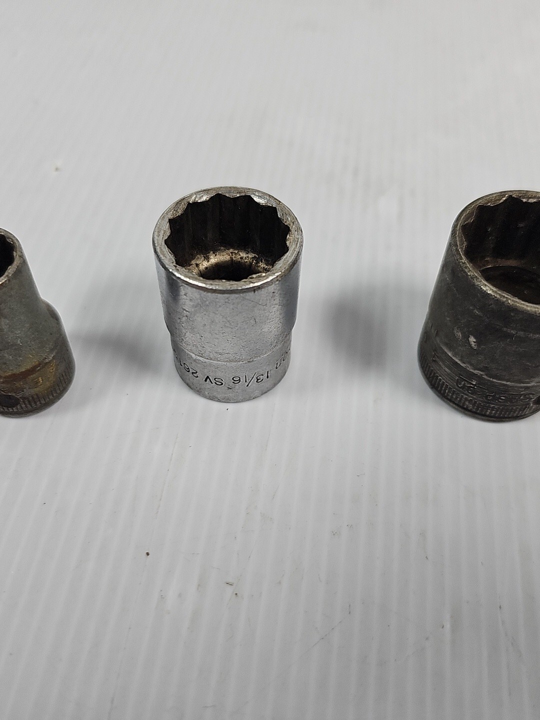 LOT OF 3 Vintage Snap On SW160 1/2” Socket 1/2” 13/16″ sw-320 1/2