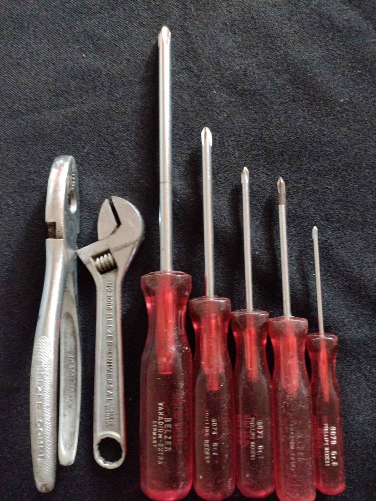 BELZER 8078(GR.3, GR.2, GR.1, GR.0) PHILLIPS SCREWDRIVERS & WRENCH 6″ & Pliers