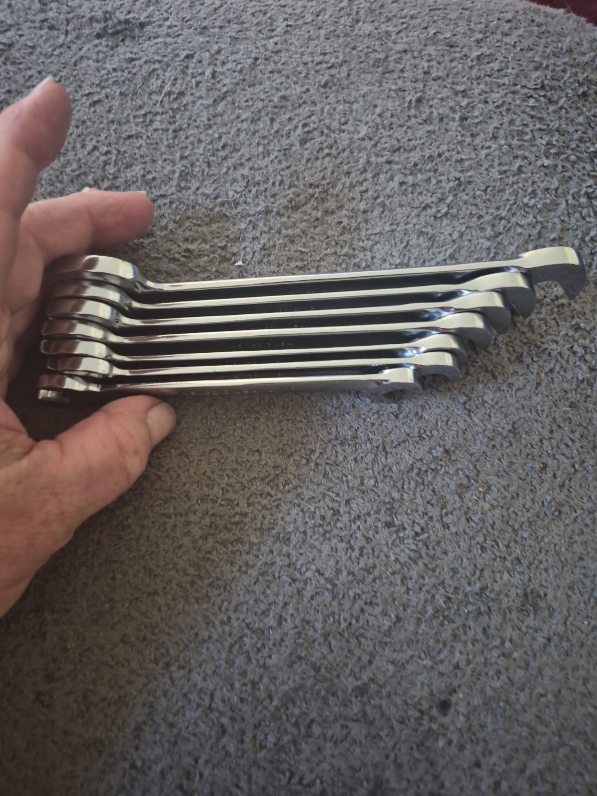 Snap-On 7pc Metric 30°/ 60° Four-Way Angle Open-End Wrench Set (10-15 and 17)(A)