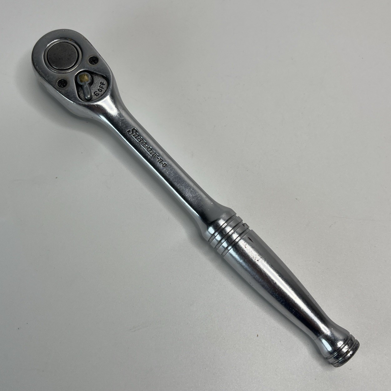 Snap On 3/8” Drive Standard Handle Fixed Head Chrome Ratchet F71C — Lot 3711